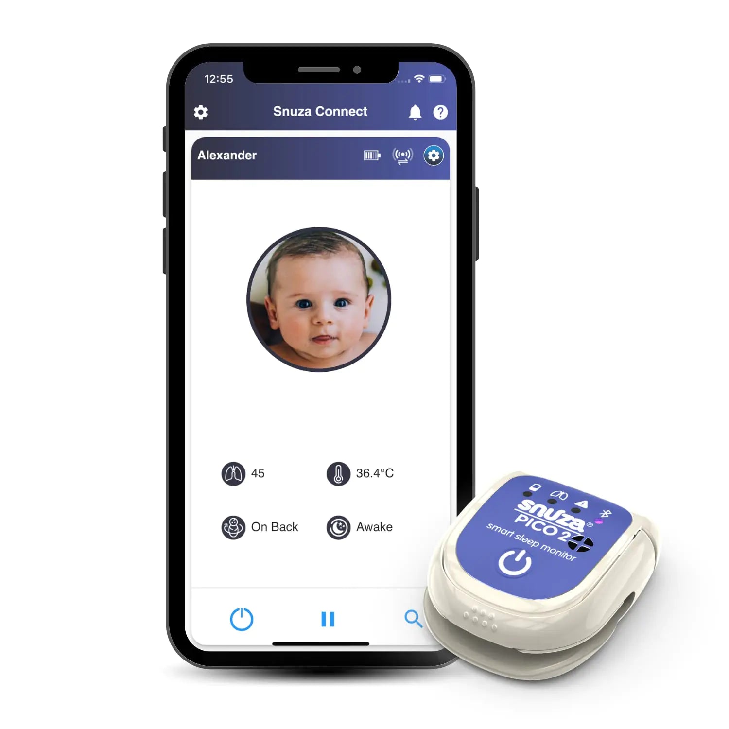 Snuza Pico2 Smart Baby Sleep Tracker with App